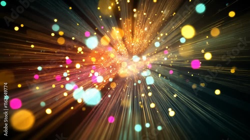 Colorful abstract light burst with bokeh effect