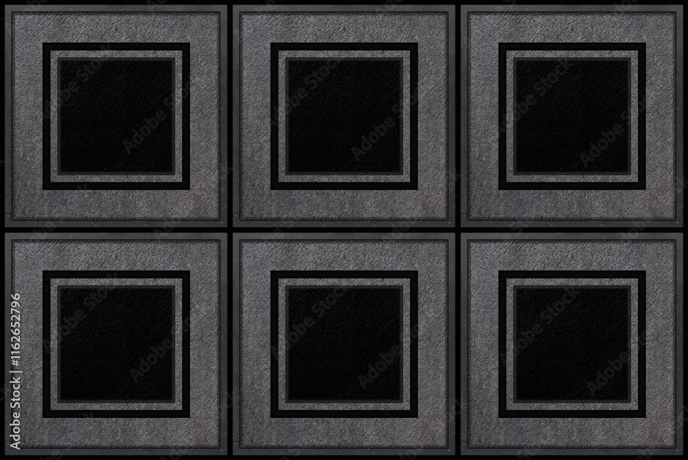 Fototapeta premium illustrated pattern of natural surface texture of floor tiles in black and gray tones