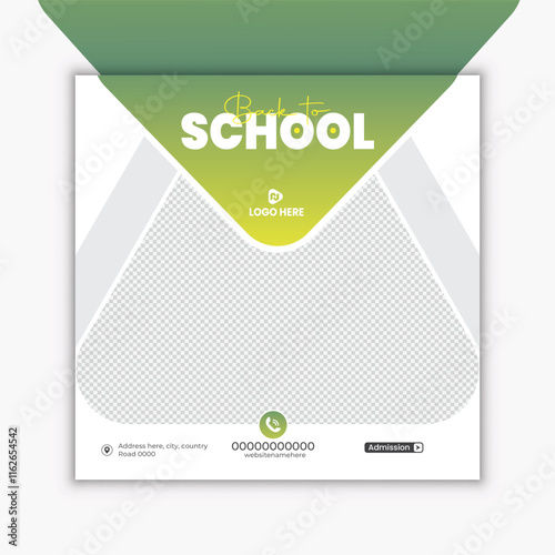 Admission going on social media and banner template. back to school.