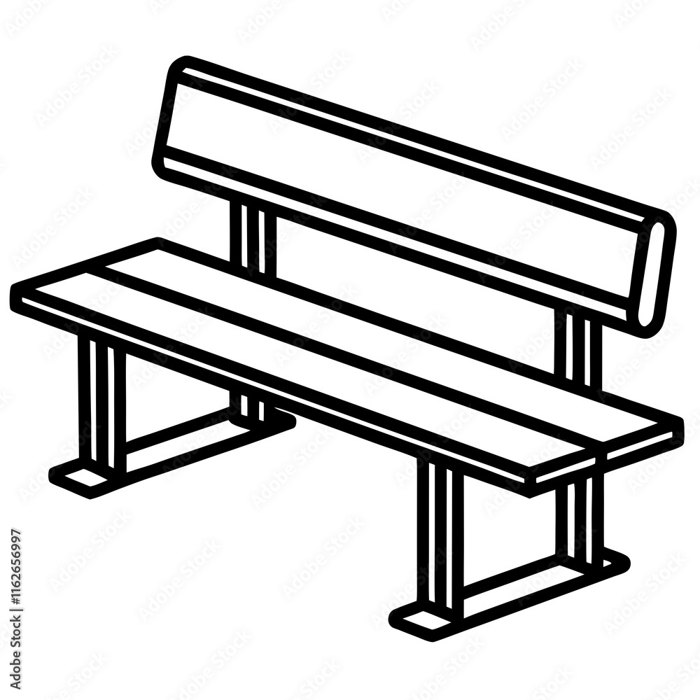 Geometric Style Classroom Bench Vector Design Geometric Style Classroom Bench Vector Design