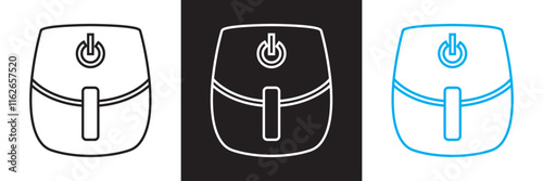 Air fryer icon. cooking fry appliance icon simple . Cooking air fryer appliance icon for logo, website, social media, mobile app etc Vector illustration. isolated on white and black background. EPS 10