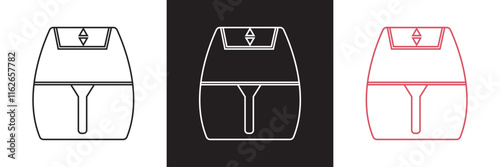 Air fryer icon. cooking fry appliance icon simple . Cooking air fryer appliance icon for logo, website, social media, mobile app etc Vector illustration. isolated on white and black background. EPS 10