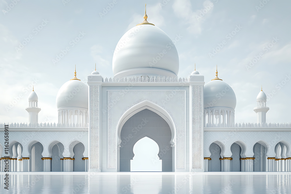 Fototapeta premium Majestic White Mosque Architecture