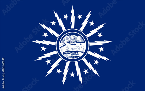 Flag of Buffalo, New York. Vector illustration