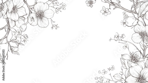Wallpaper Mural Elegant Floral Border Design Featuring Delicate Blossoms Torontodigital.ca