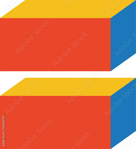 Bauhaus volumetric parallelepiped design vector illustration