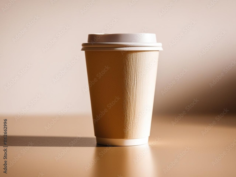 One Plain Coffee Cup Mockup on a White Background One Plain Coffee Cup Mockup on a White Background