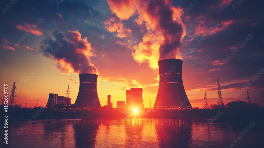 AI nuclear energy background, future innovation of disruptive technology AI nuclear energy background, future innovation of disruptive technology