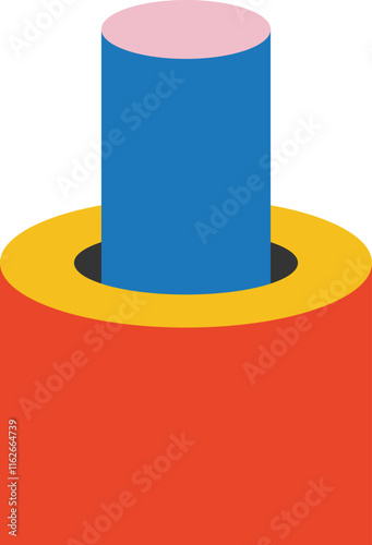 Minimalistic cylinder Bauhaus volumetric design