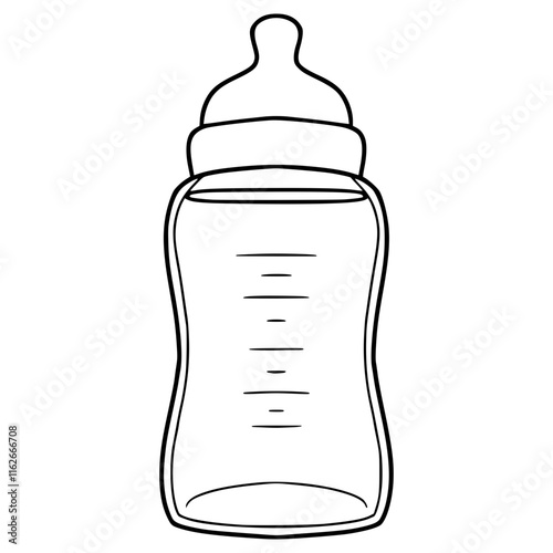baby bottle illustration hand drawn outline vector