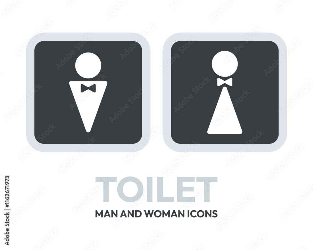 Toilet Sign with Man and Woman Icons, Essential for Public Facility Navigation, High-Quality Vector Stock Image Toilet Sign with Man and Woman Icons, Essential for Public Facility Navigation, High-Quality Vector Stock Image