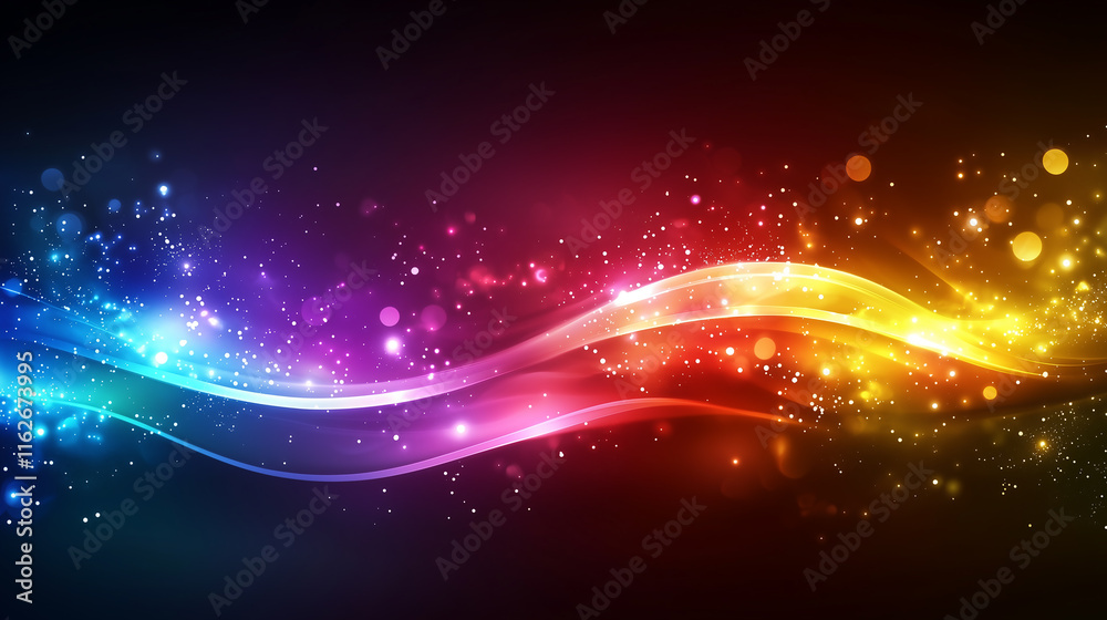 Obraz premium Radiant Aurora, A Dynamic Spectrum of Shimmering Particles Flowing Through Cosmic Space