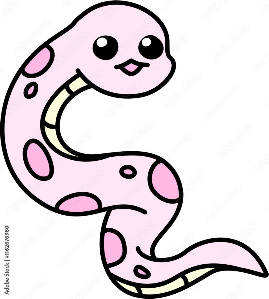 Fototapeta premium Cute Pink Snake