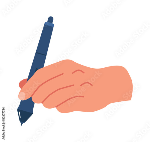 Hand using thermal pen vector illustration