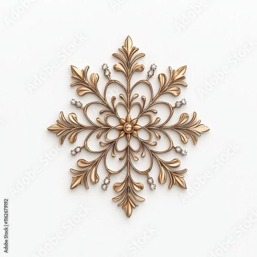 Intricate golden floral ornament design, perfect for decorative purposes in various artistic projects.