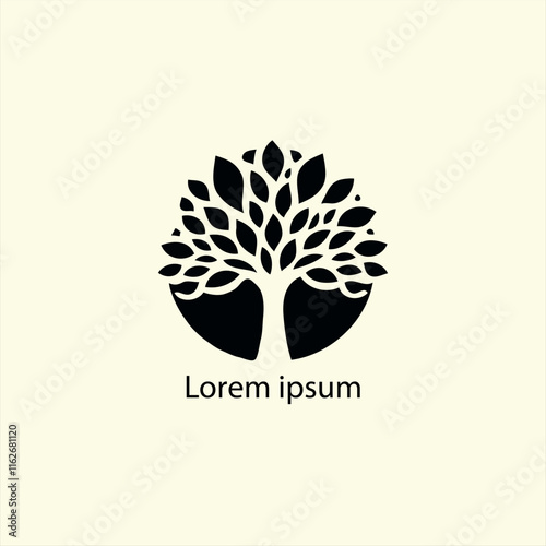 a yoga logo with a tree and a person doing yoga