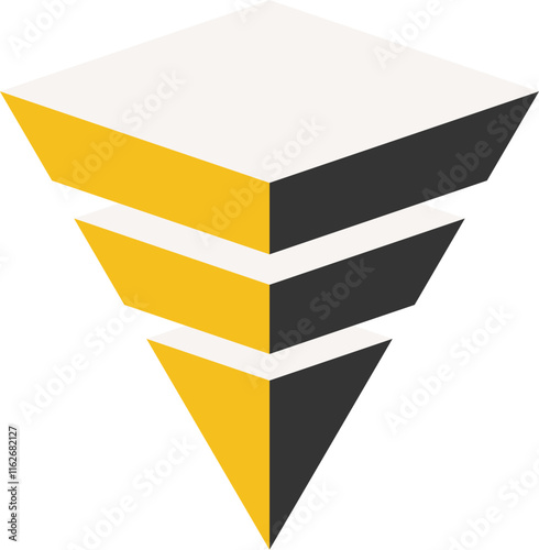 Volumetric triangle Bauhaus pattern vector illustration