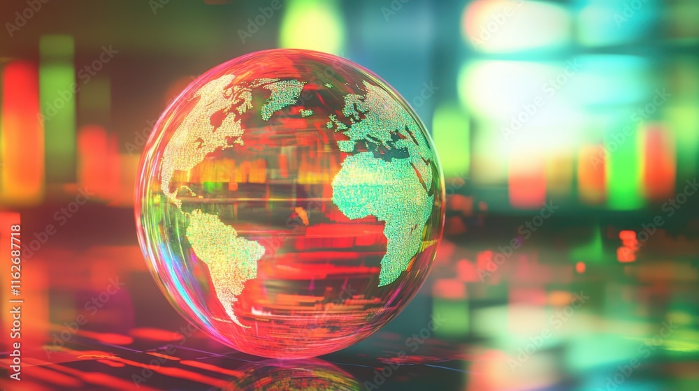 The Colorful Digital Globe The Colorful Digital Globe