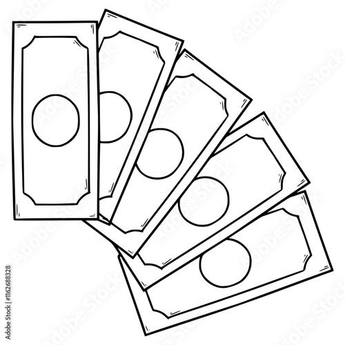 pool of money illustration hand drawn outline vector