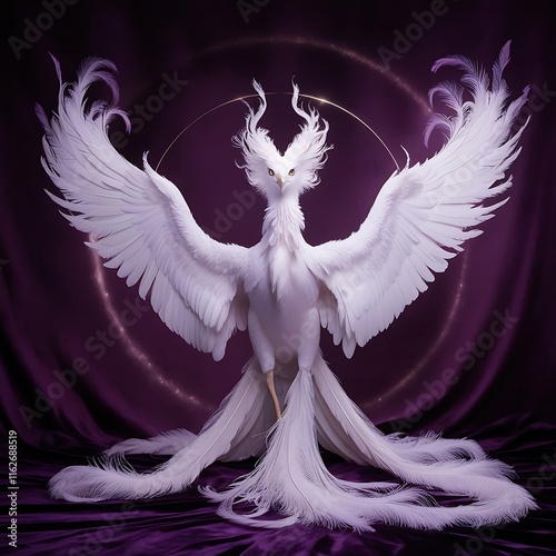 Radiant bird purple royal backdrop.High resolution hd image. photo