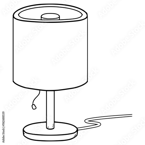 table lamp illustration hand drawn outline vector