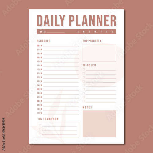 Daily planner vector template