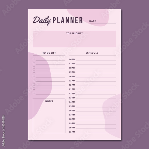 Daily planner vector template