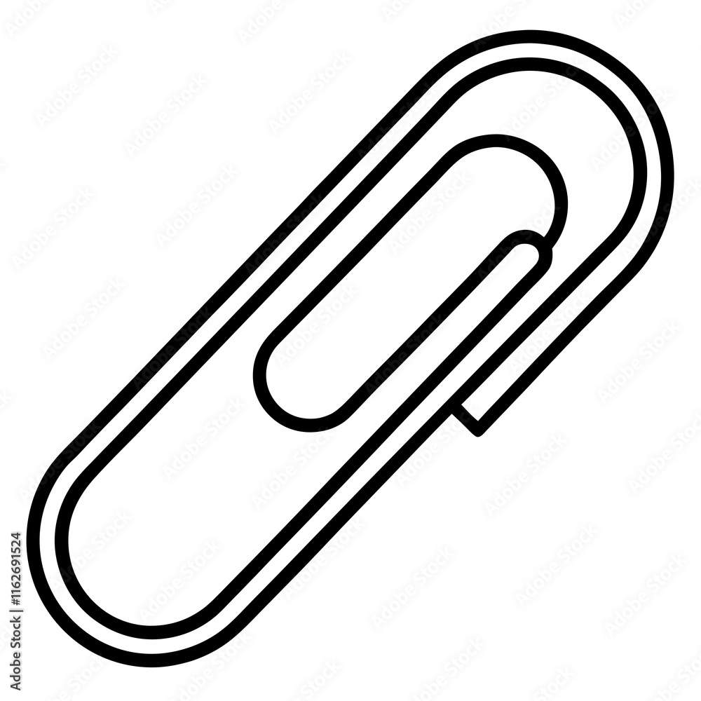 Modern Paperclip Vector Drawing Modern Paperclip Vector Drawing