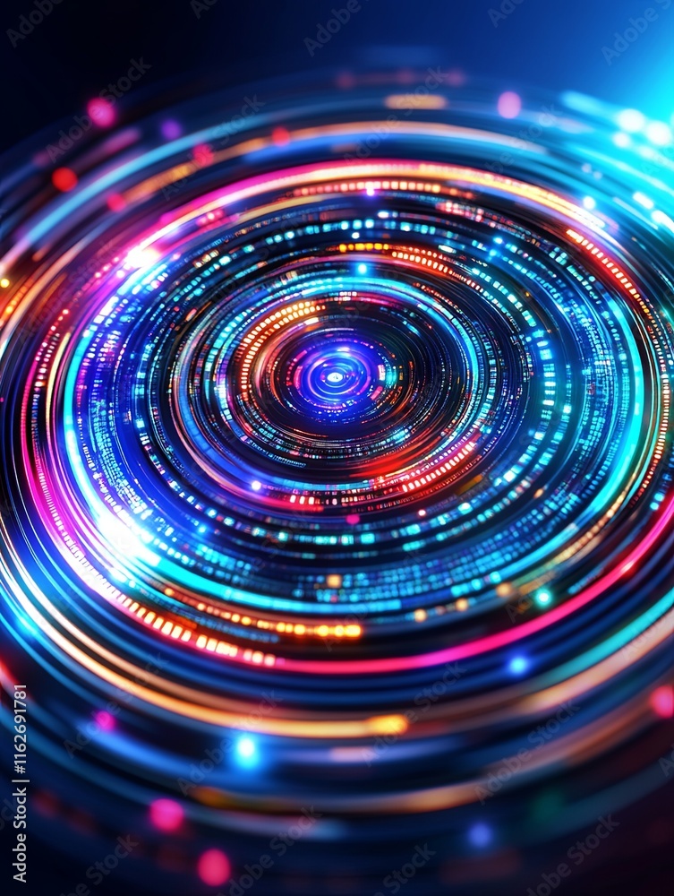 Glowing Holographic Control Hub with Vibrant Design Glowing Holographic Control Hub with Vibrant Design