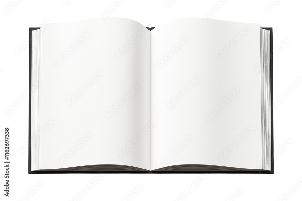 An open book displaying blank pages, inviting creativity and writing. An open book displaying blank pages, inviting creativity and writing.