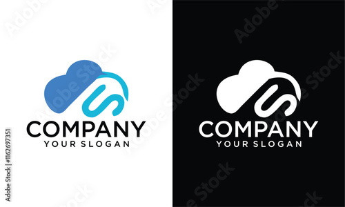 Creative Initial Letter S Logo with Cloud Element