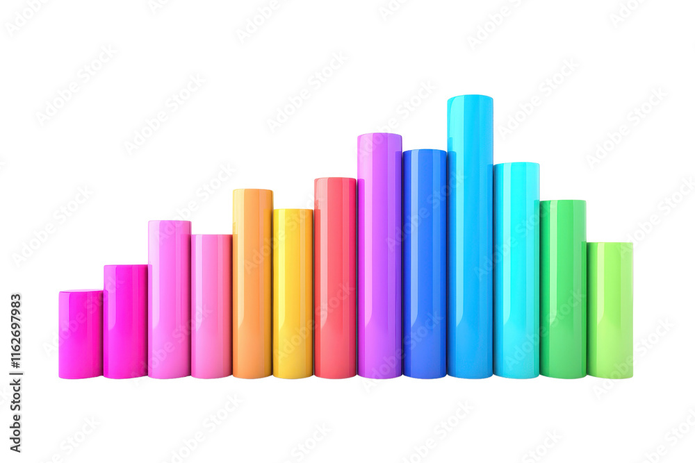 A vibrant arrangement of colorful cylindrical shapes in varying heights, creating a visually appealing pattern. A vibrant arrangement of colorful cylindrical shapes in varying heights, creating a visually appealing pattern.