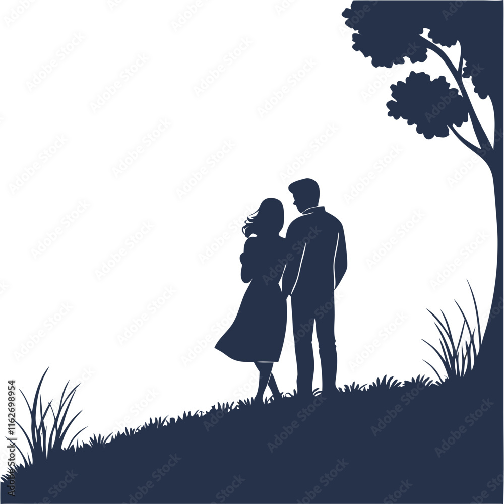 a black and white silhouette of a couple in a romantic embrace a black and white silhouette of a couple in a romantic embrace