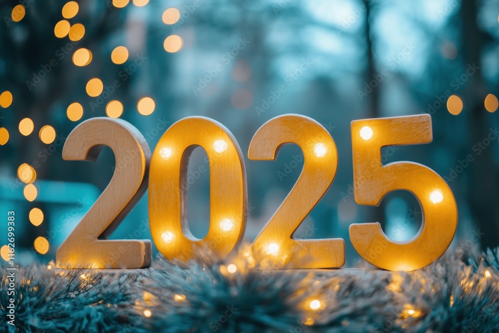Feierlicher Start ins Jahr 2025 – Bunte Ballons und Konfetti Feierlicher Start ins Jahr 2025 – Bunte Ballons und Konfetti