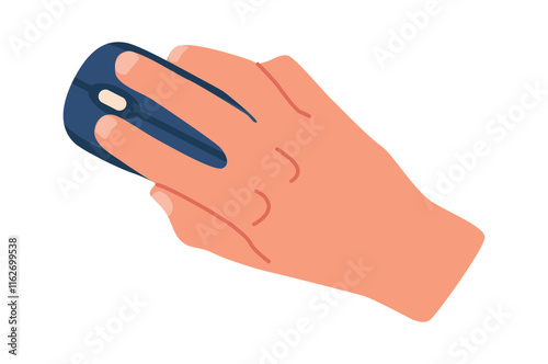 Hand using computer mouth vector illustration