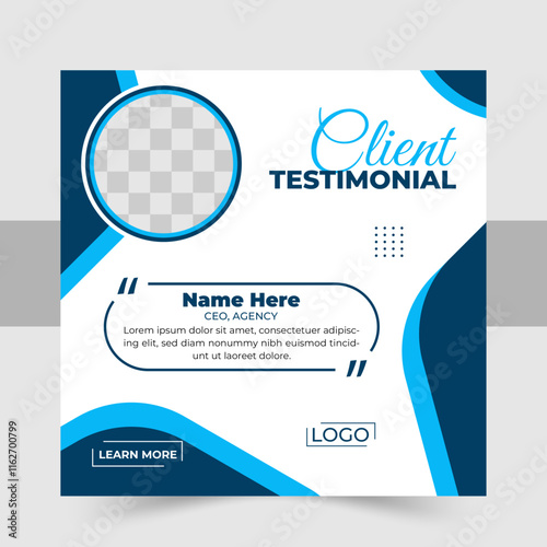 Set of client testimonials or review social media post design, testimonial web banner for social media post