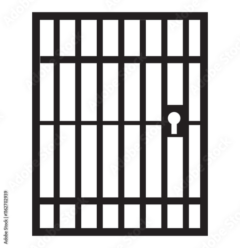 Jail icon vector isolated on white background, logo concept of Jail sign on transparent background, black filled symbol