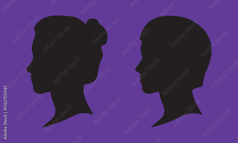 woman hair silhouettes vector illustration woman hair silhouettes vector illustration
