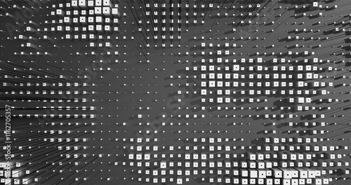 Abstract Cubes Geometric Shapes Black and White Speed Motion Textured Background with Spikes