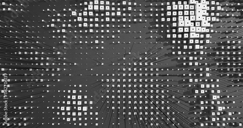 Abstract Cubes Geometric Shapes Black and White Speed Motion Textured Background with Spikes