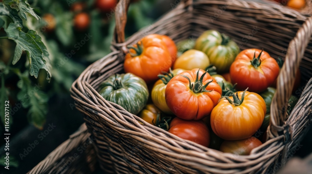 custom made wallpaper toronto digitalFresh Tomatoes in a Minimalist Basket on a Table