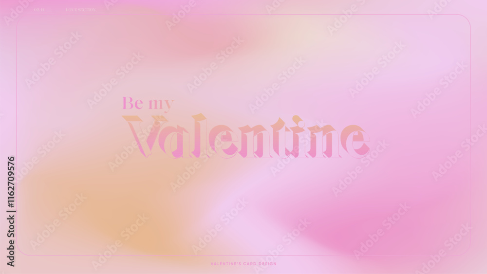Valentine Day Pink and Peach Gradient Background, Romantic Card Template Valentine Day Pink and Peach Gradient Background, Romantic Card Template