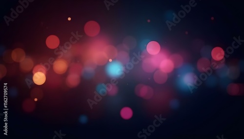 Vibrant multicolor bokeh lights on a dark background. Abstract design, perfect for modern art.