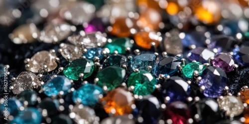 A Vibrant Collection of a Variety of Colorful Gemstones Over a Black Background for Display