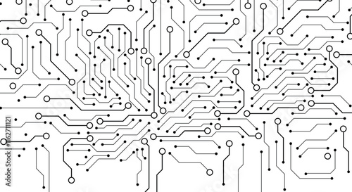 Technology background with hi-tech digital data connection system and computer electronic design. Tech futuristic circuit board abstract banner. Vector illustration