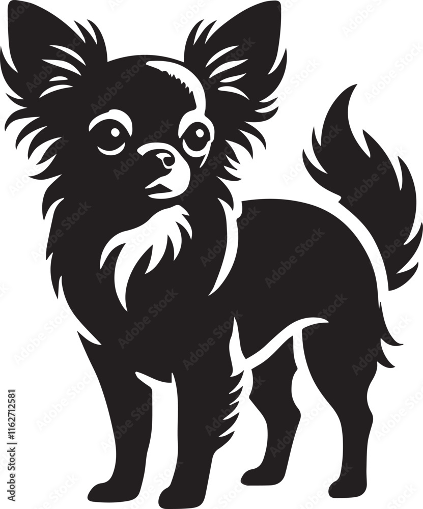 Obraz premium black and cartoon illustration of a dog