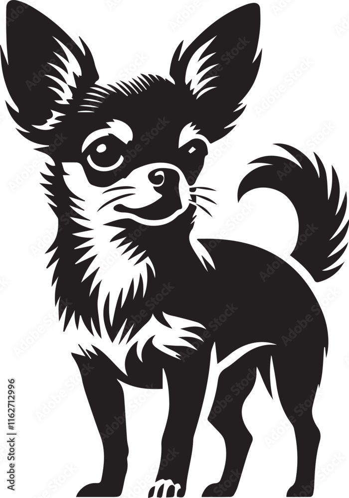 Obraz premium black and cartoon illustration of a dog