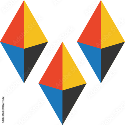 Pattern featuring volumetric figures vector illustration