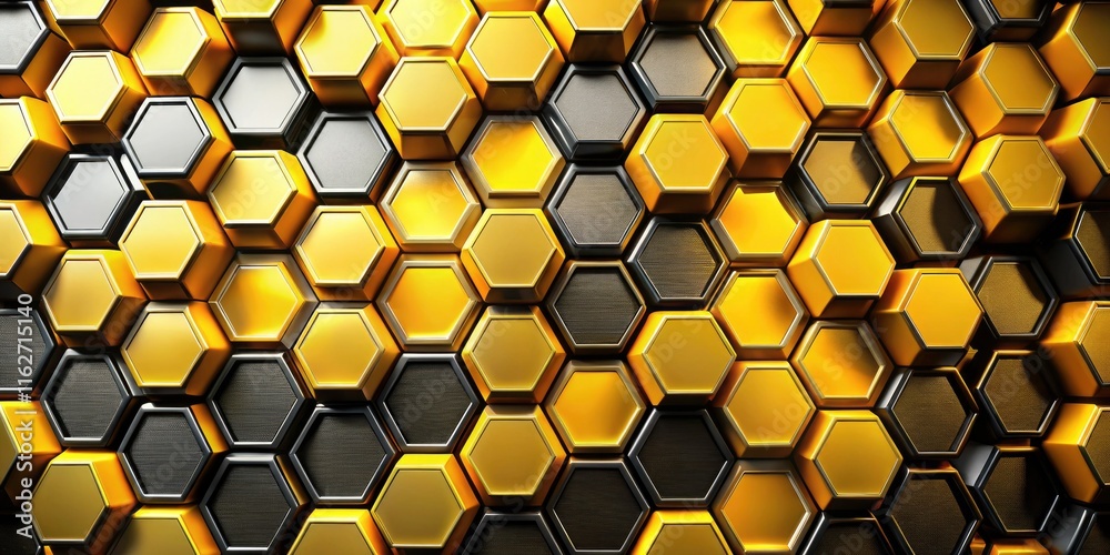 Black and Yellow Hexagonal Mosaic Background in Macro Photography for Abstract Art and Design Projects Black and Yellow Hexagonal Mosaic Background in Macro Photography for Abstract Art and Design Projects