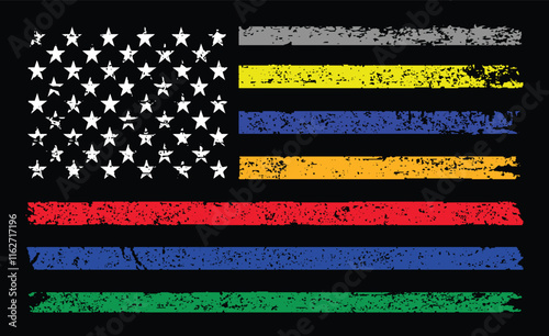 First Responder, Correction Officer, Dispatcher, Nurse, Search And Rescue Officer, Firefighter, Emergency Worker, Police, And Military Flag Design.